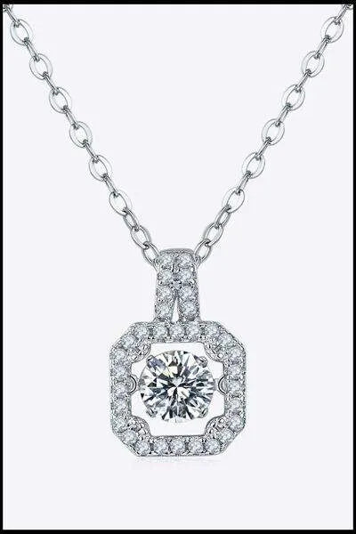 Adored Moissanite 925 Sterling Silver Necklace Moissanite - Tophatter Daily Deals